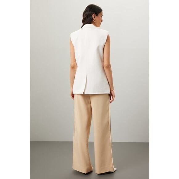 ENDLESS ROSE White Linen Blend Front Button Oversized Vest Blazer Size XS - Picture 4 of 12